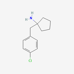 molecular formula C12H16ClN B3429360 1-[(4-Chlorophenyl)methyl]cyclopentan-1-amine CAS No. 742010-38-4