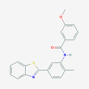 molecular formula C22H18N2O2S B342954 N-[5-(1,3-benzothiazol-2-yl)-2-methylphenyl]-3-methoxybenzamide 
