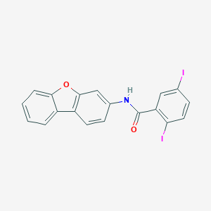 molecular formula C19H11I2NO2 B342960 N-dibenzofuran-3-yl-2,5-diiodobenzamide 
