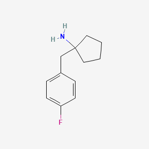 molecular formula C12H16FN B3429643 1-[(4-Fluorophenyl)methyl]cyclopentan-1-amine CAS No. 757136-24-6