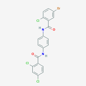 molecular formula C20H12BrCl3N2O2 B342991 N-[4-(5-BROMO-2-CHLOROBENZAMIDO)PHENYL]-2,4-DICHLOROBENZAMIDE 