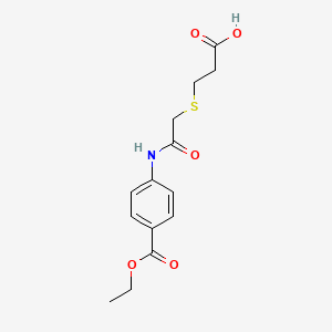 molecular formula C14H17NO5S B3429917 3-[({[4-(Ethoxycarbonyl)phenyl]carbamoyl}methyl)sulfanyl]propanoic acid CAS No. 786728-90-3