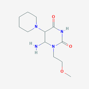 molecular formula C12H20N4O3 B3429971 6-Amino-1-(2-methoxyethyl)-5-piperidin-1-yl-1,3-diazinane-2,4-dione CAS No. 790232-14-3