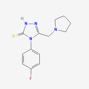 molecular formula C13H15FN4S B3429982 4-(4-fluorophenyl)-5-(pyrrolidin-1-ylmethyl)-4H-1,2,4-triazole-3-thiol CAS No. 790263-63-7