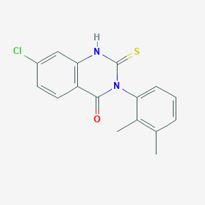 molecular formula C16H13ClN2OS B3430041 7-Chloro-3-(2,3-dimethylphenyl)-2-sulfanyl-3,4-dihydroquinazolin-4-one CAS No. 793716-08-2