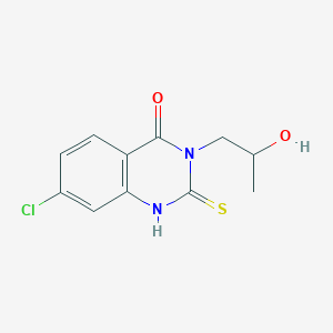 molecular formula C11H11ClN2O2S B3430059 7-Chloro-3-(2-hydroxypropyl)-2-sulfanyl-3,4-dihydroquinazolin-4-one CAS No. 796067-60-2