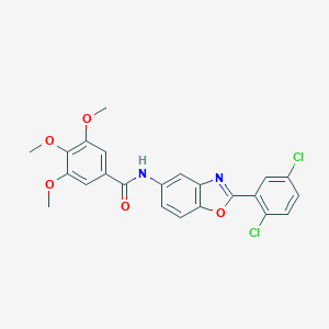 molecular formula C23H18Cl2N2O5 B343008 N-[2-(2,5-dichlorophenyl)-1,3-benzoxazol-5-yl]-3,4,5-trimethoxybenzamide 