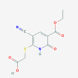 B3430617 2-{[3-Cyano-5-(ethoxycarbonyl)-6-oxo-1,6-dihydropyridin-2-yl]sulfanyl}acetic acid CAS No. 851175-99-0