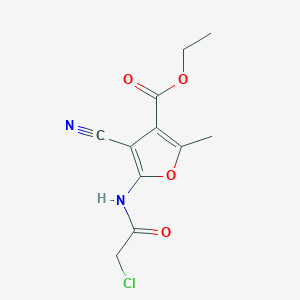 molecular formula C11H11ClN2O4 B3430707 Ethyl 5-(2-chloroacetamido)-4-cyano-2-methylfuran-3-carboxylate CAS No. 855715-20-7