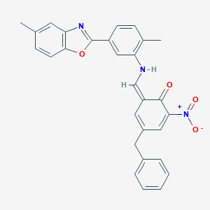 molecular formula C29H23N3O4 B343098 (6Z)-4-benzyl-6-[[2-methyl-5-(5-methyl-1,3-benzoxazol-2-yl)anilino]methylidene]-2-nitrocyclohexa-2,4-dien-1-one 
