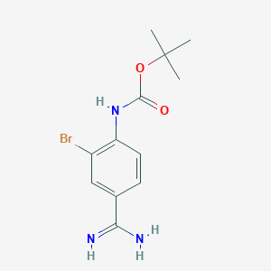 molecular formula C12H16BrN3O2 B3431088 1-Boc-amino-2-bromo-4-carbamimidoyl-benzene CAS No. 885270-21-3