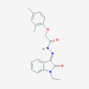 molecular formula C20H21N3O3 B343111 2-(2,4-dimethylphenoxy)-N-[(E)-(1-ethyl-2-oxoindol-3-ylidene)amino]acetamide 