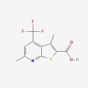 B3431120 3,6-Dimethyl-4-(trifluoromethyl)thieno[2,3-b]pyridine-2-carboxylic acid CAS No. 885461-44-9