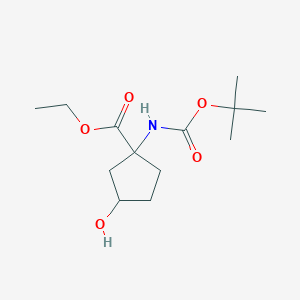 Ethyl 1-[(tert-butoxycarbonyl)amino]-3-hydroxycyclopentanecarboxylate