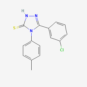 molecular formula C15H12ClN3S B3431224 5-(3-chlorophenyl)-4-(4-methylphenyl)-4H-1,2,4-triazole-3-thiol CAS No. 893725-08-1