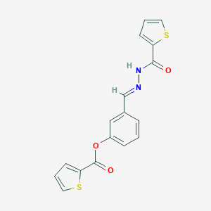 molecular formula C17H12N2O3S2 B343137 [3-[(E)-(thiophene-2-carbonylhydrazinylidene)methyl]phenyl] thiophene-2-carboxylate 