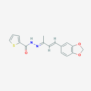 molecular formula C16H14N2O3S B343138 N'-[(2E,3E)-4-(1,3-benzodioxol-5-yl)but-3-en-2-ylidene]thiophene-2-carbohydrazide 