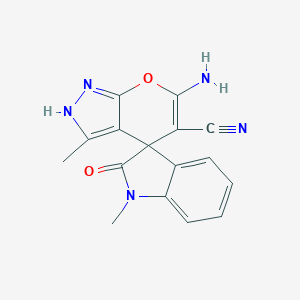 molecular formula C16H13N5O2 B343245 6-amino-1',3-dimethyl-1,1',3',4-tetrahydro-2'-oxospiro(pyrano[2,3-c]pyrazole-4,3'-[2'H]-indole)-5-carbonitrile 