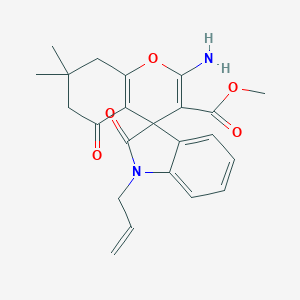 molecular formula C23H24N2O5 B343266 Methyl 2-amino-7,7-dimethyl-2',5-dioxo-1'-(prop-2-en-1-yl)-1',2',5,6,7,8-hexahydrospiro[chromene-4,3'-indole]-3-carboxylate 