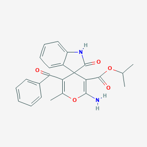 molecular formula C24H22N2O5 B343286 isopropyl 2-amino-5-benzoyl-6-methyl-1',3'-dihydro-2'-oxospiro[4H-pyran-4,3'-(2'H)-indole]-3-carboxylate 