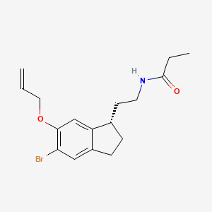 molecular formula C17H22BrNO2 B3433267 N-[2-[(1S)-5-bromo-6-prop-2-enoxy-2,3-dihydro-1H-inden-1-yl]ethyl]propanamide CAS No. 196597-85-0