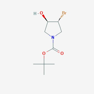 molecular formula C9H16BrNO3 B3433354 (3R,4R)-tert-Butyl 3-bromo-4-hydroxypyrrolidine-1-carboxylate CAS No. 252574-02-0