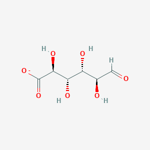 molecular formula C6H9O7- B3433369 aldehydo-D-mannuronate CAS No. 25590-60-7