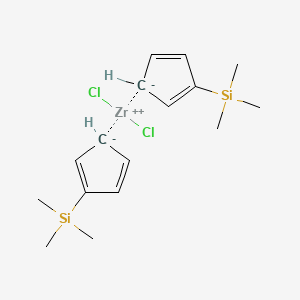 molecular formula C16H26Cl2Si2Zr B3433871 Dichloro-bis[1-(trimethylsilyl)-2,4-cyclopentadien-1-yl]zirconium CAS No. 60938-59-2