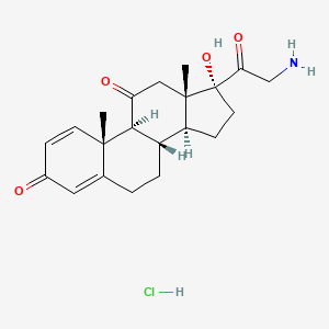 molecular formula C21H28ClNO4 B3434063 21-Amino-17-hydroxypregna-1,4-diene-3,11,20-trione hydrochloride CAS No. 744254-12-4