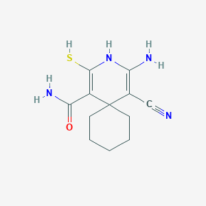 4-Amino-5-cyano-2-mercapto-3-azaspiro[5.5]undeca-1,4-diene-1-carboxamide