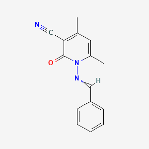 molecular formula C15H13N3O B3434360 1-(Benzylideneamino)-4,6-dimethyl-2-oxo-pyridine-3-carbonitrile CAS No. 89814-99-3