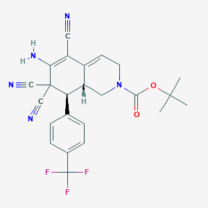 molecular formula C24H22F3N5O2 B343438 tert-butyl 6-amino-5,7,7-tricyano-8-[4-(trifluoromethyl)phenyl]-3,7,8,8a-tetrahydro-2(1H)-isoquinolinecarboxylate 