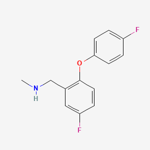 molecular formula C14H13F2NO B3434381 1-[5-Fluoro-2-(4-fluorophenoxy)phenyl]-n-methylmethylamine CAS No. 902836-69-5