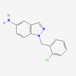 molecular formula C14H12ClN3 B3434456 1h-Indazol-5-amine,1-[(2-chlorophenyl)methyl]- CAS No. 939756-03-3