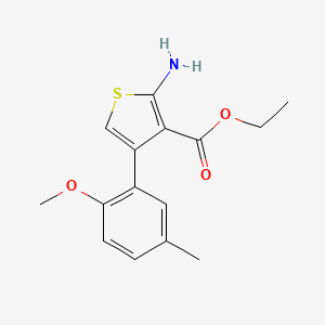 molecular formula C15H17NO3S B3434518 Ethyl 2-amino-4-(2-methoxy-5-methylphenyl)thiophene-3-carboxylate CAS No. 952959-61-4