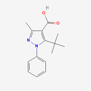 molecular formula C15H18N2O2 B3434539 5-tert-butyl-3-methyl-1-phenyl-1H-pyrazole-4-carboxylic acid CAS No. 956758-73-9
