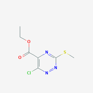 B3434553 Ethyl 6-chloro-3-(methylthio)-1,2,4-triazine-5-carboxylate CAS No. 96259-28-8