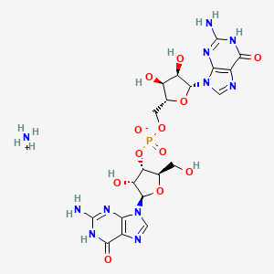 molecular formula C20H28N11O12P B3434562 Guanosine, guanylyl-(3'.5')-, monoammonium salt CAS No. 97403-87-7