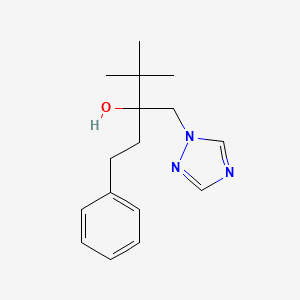 molecular formula C16H22ClN3O B3434565 4,4-Dimethyl-1-phenyl-3-(1,2,4-triazol-1-ylmethyl)pentan-3-ol CAS No. 97821-63-1