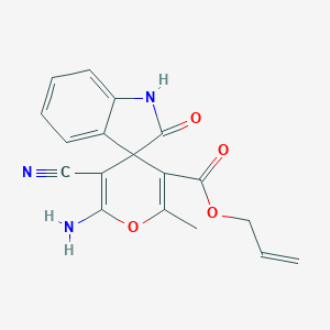 molecular formula C18H15N3O4 B343475 prop-2-en-1-yl 6'-amino-5'-cyano-2'-methyl-2-oxo-1,2-dihydrospiro[indole-3,4'-pyran]-3'-carboxylate 