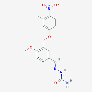 molecular formula C17H18N4O5 B3435037 4-methoxy-3-[(3-methyl-4-nitrophenoxy)methyl]benzaldehyde semicarbazone 