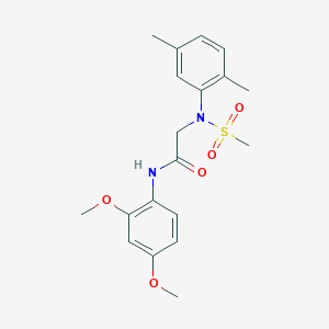 molecular formula C19H24N2O5S B3435041 N~1~-(2,4-dimethoxyphenyl)-N~2~-(2,5-dimethylphenyl)-N~2~-(methylsulfonyl)glycinamide 