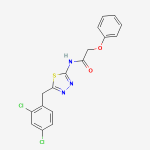 molecular formula C17H13Cl2N3O2S B3435097 N-[5-[(2,4-dichlorophenyl)methyl]-1,3,4-thiadiazol-2-yl]-2-phenoxyacetamide 