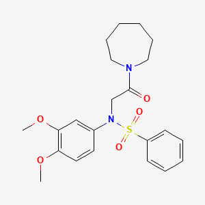 molecular formula C22H28N2O5S B3435134 N-[2-(azepan-1-yl)-2-oxoethyl]-N-(3,4-dimethoxyphenyl)benzenesulfonamide 