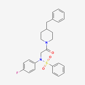 molecular formula C26H27FN2O3S B3435153 N-[2-(4-benzylpiperidin-1-yl)-2-oxoethyl]-N-(4-fluorophenyl)benzenesulfonamide 
