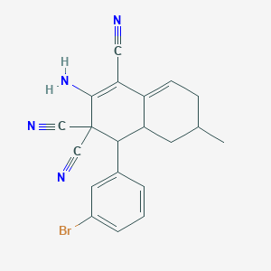 molecular formula C20H17BrN4 B343517 2-amino-4-(3-bromophenyl)-6-methyl-4a,5,6,7-tetrahydro-1,3,3(4H)-naphthalenetricarbonitrile 