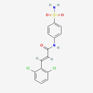 molecular formula C15H12Cl2N2O3S B3435230 (2E)-3-(2,6-dichlorophenyl)-N-(4-sulfamoylphenyl)prop-2-enamide 