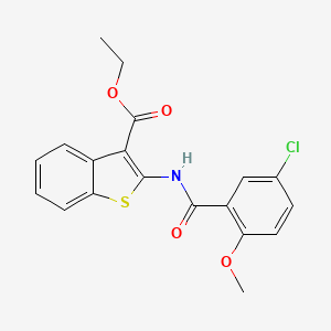 molecular formula C19H16ClNO4S B3435436 ethyl 2-(5-chloro-2-methoxybenzamido)benzo[b]thiophene-3-carboxylate 