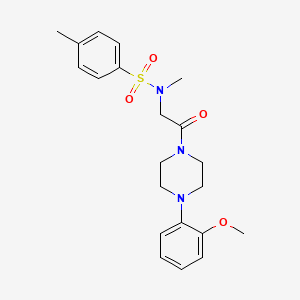 molecular formula C21H27N3O4S B3435470 N-{2-[4-(2-methoxyphenyl)piperazin-1-yl]-2-oxoethyl}-N,4-dimethylbenzenesulfonamide 