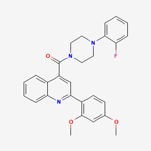 molecular formula C28H26FN3O3 B3435488 2-(2,4-DIMETHOXYPHENYL)-4-[4-(2-FLUOROPHENYL)PIPERAZINE-1-CARBONYL]QUINOLINE 